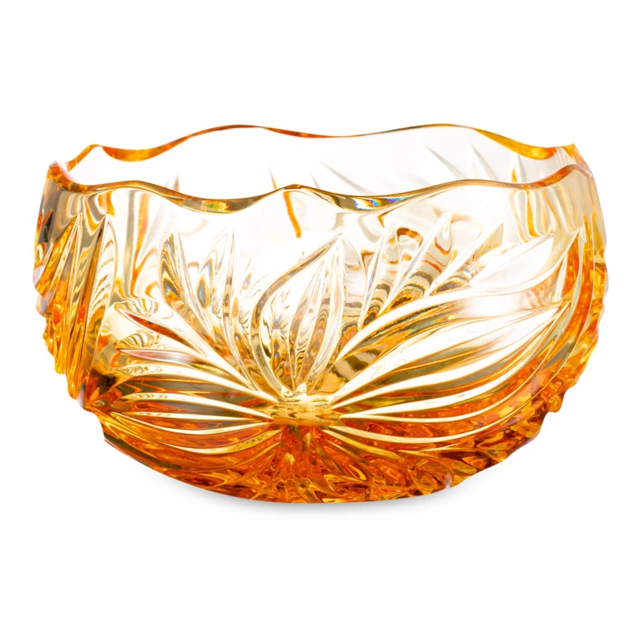 Вазочка для варенья ГХЗ Евгения 10,1 см, хрусталь, янтарная