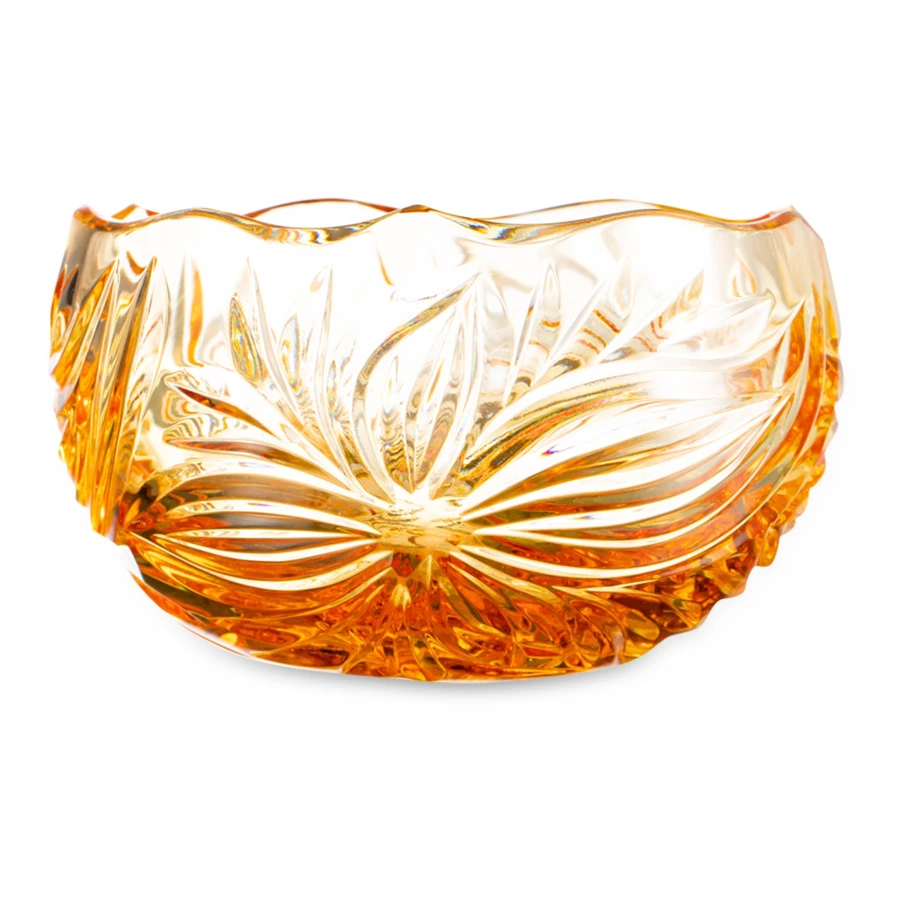 Вазочка для варенья ГХЗ Евгения 10,1 см, хрусталь, янтарная