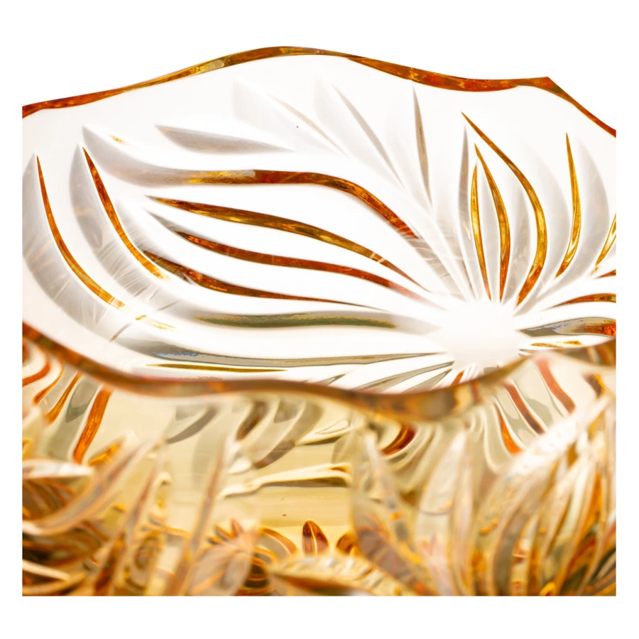 Вазочка для варенья ГХЗ Евгения 10,1 см, хрусталь, янтарная