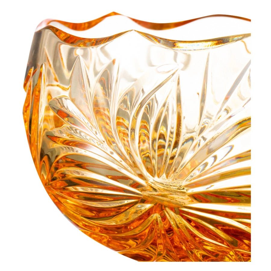 Вазочка для варенья ГХЗ Евгения 10,1 см, хрусталь, янтарная