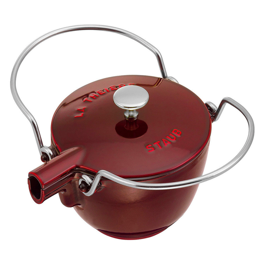 Чайник круглый Staub 16,5 см, 1,15 л, чугун, гранатовый