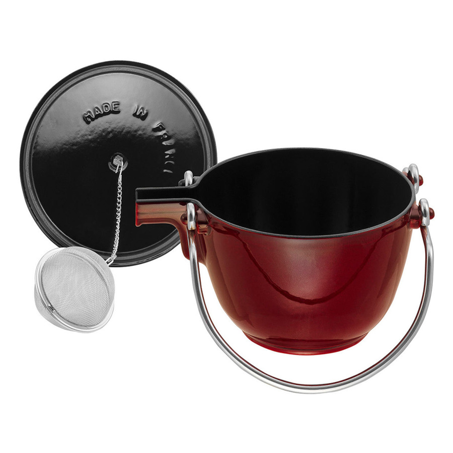 Чайник круглый Staub 16,5 см, 1,15 л, чугун, гранатовый