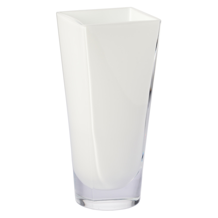 Ваза Krosno Элегант 27 см, стекло, белая ваза krosno геометрия 25 см стекло янтарная