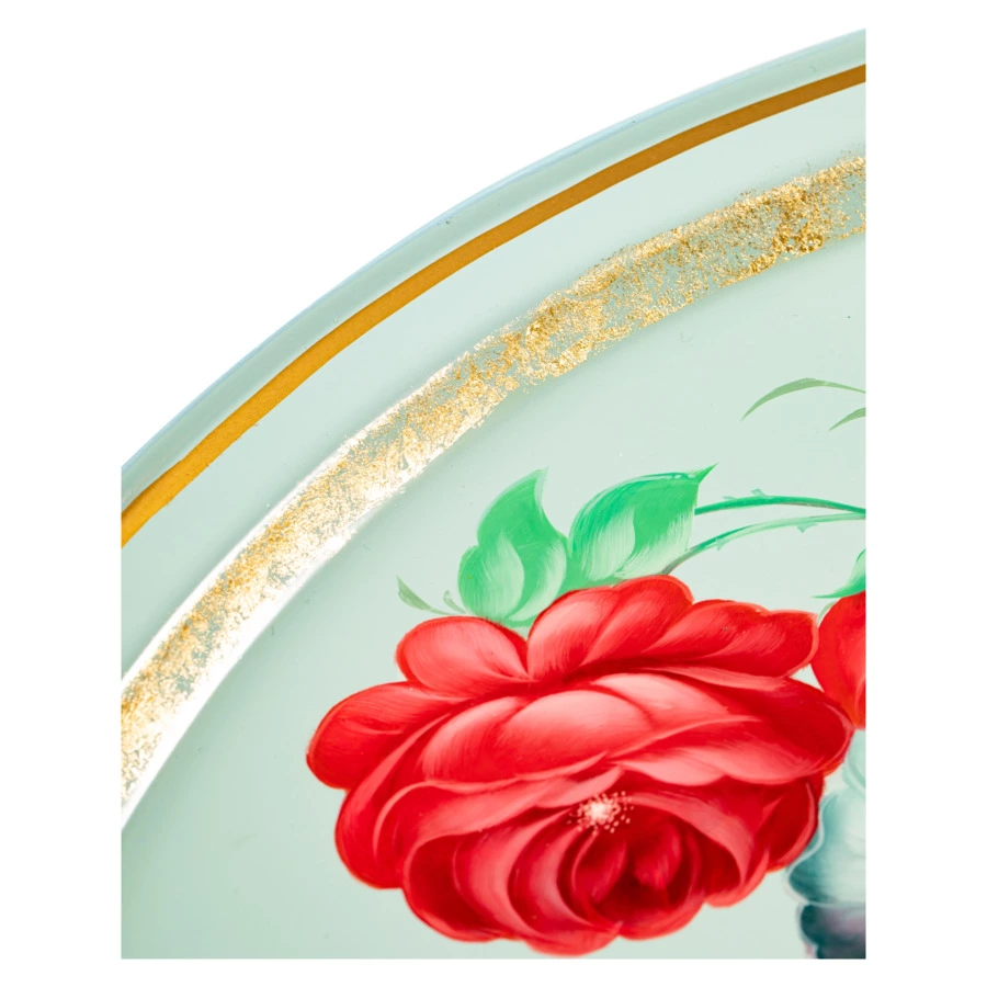 Поднос Жостовская фабрика декоративной росписи НХПР Восторг 51х41 см, черный, сталь, п/к