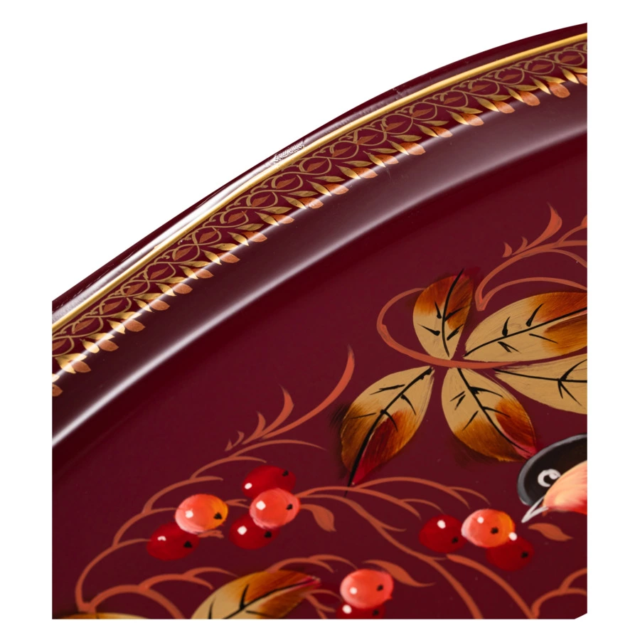 Поднос Жостовская фабрика декоративной росписи НХПР Изысканный 60х47 см, черный, сталь, п/к