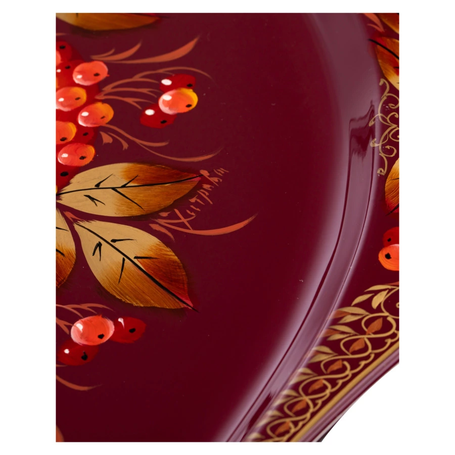 Поднос Жостовская фабрика декоративной росписи НХПР Изысканный 60х47 см, черный, сталь, п/к