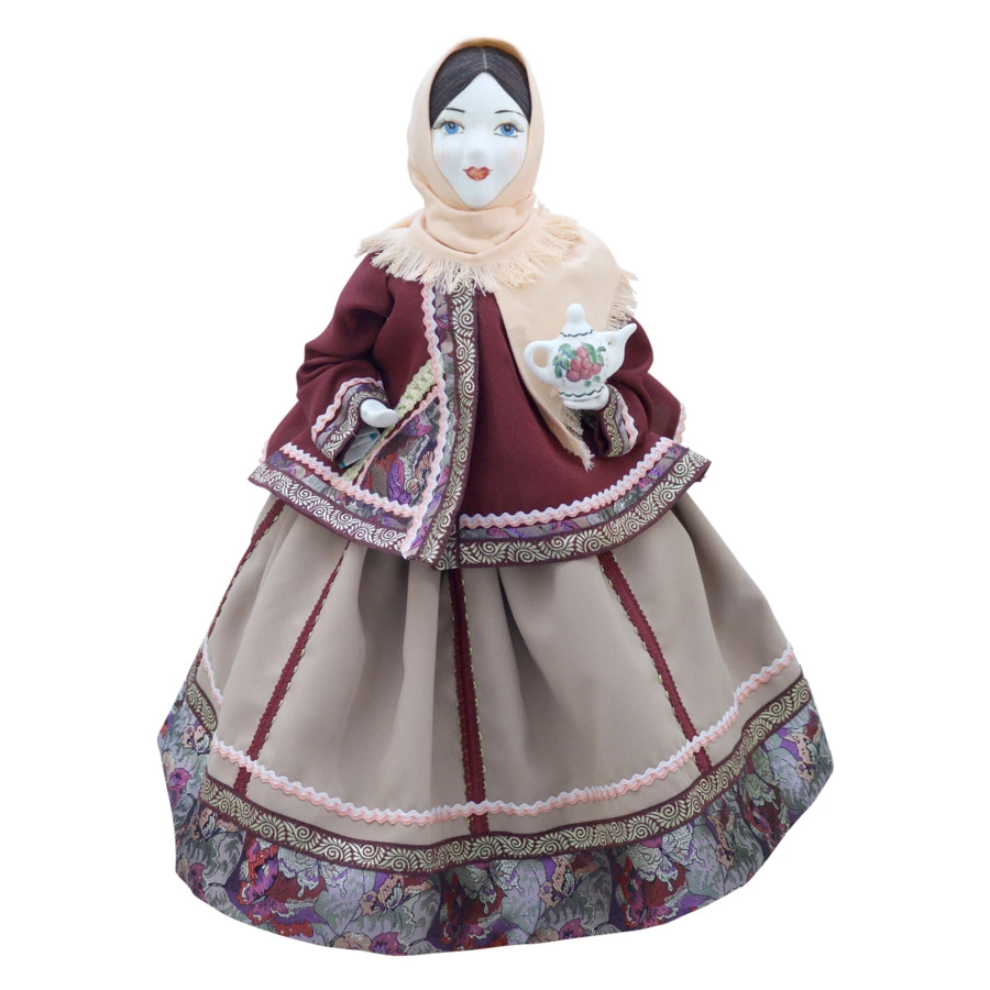 Грелка для чайника Семикаракорская керамика кукла Пелагея 38 см, фаянс