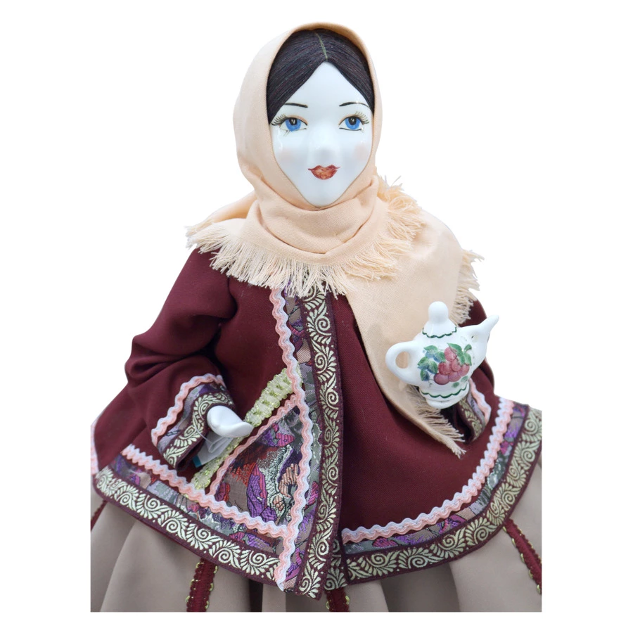 Грелка для чайника Семикаракорская керамика кукла Пелагея 38 см, фаянс