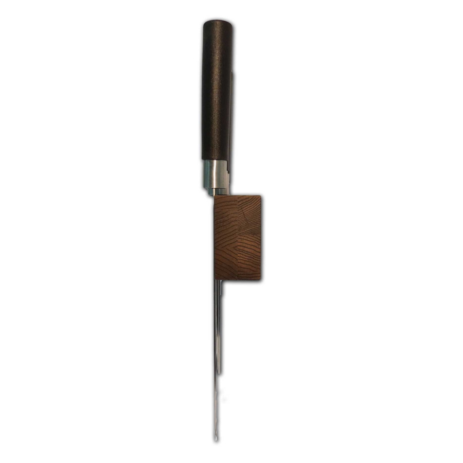 Настенный магнитный держатель для 6 кухонных ножей Woodinhome 39х3,5х6,5см, темно-коричневый,  дуб