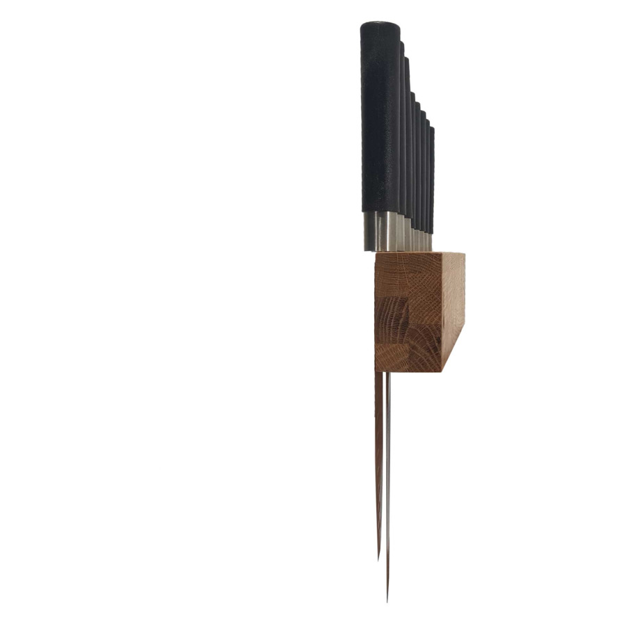 Настенный магнитный держатель для 8 кухонных ножей Woodinhome 49х3,5х6,5см, дуб