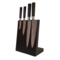 Подставка магнитная настольная для 4 кухонных ножей Woodinhome 20х12,5х26см, черный, дуб