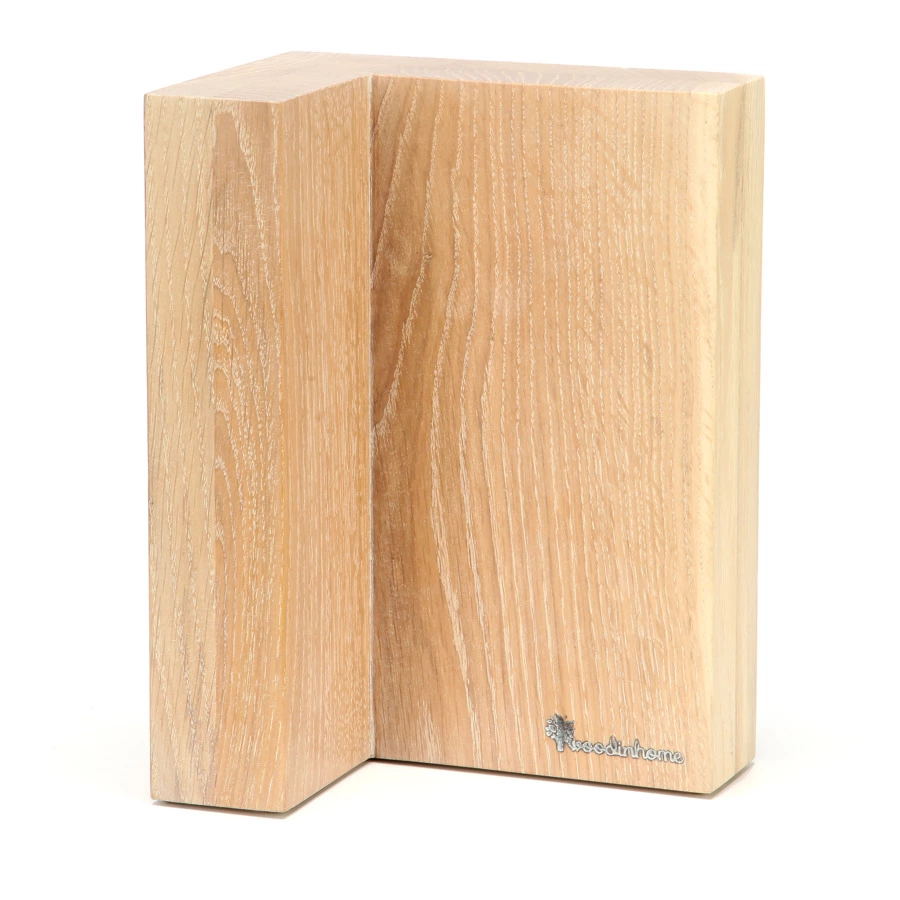 Подставка магнитная угловая для 8 кухонных ножей Woodinhome Н24х17,5х12,5см, беленый дуб