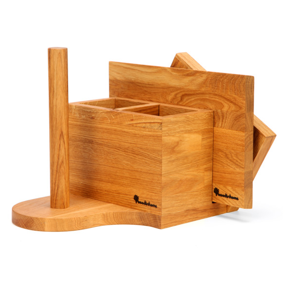 Подставка для кухонных принадлежностей комбинированная Woodinhome 30х35х24 см, дуб