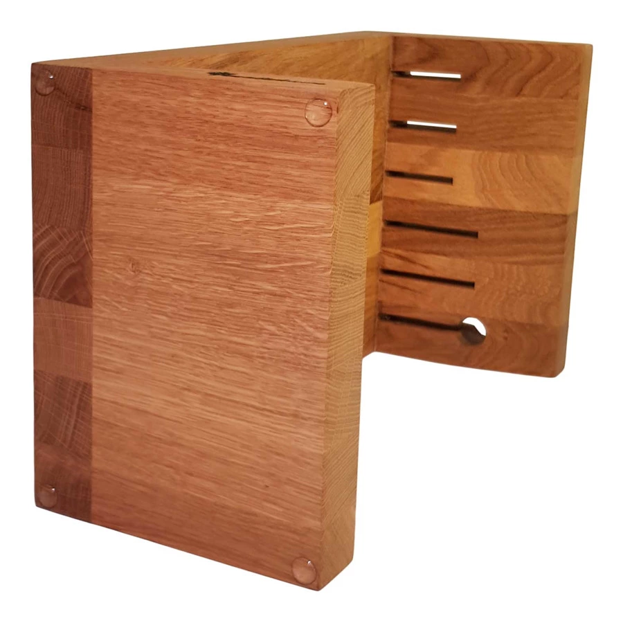 Подставка-блок для 6 ножей универсальная Woodinhome Н30х18х13 см, натуральный дуб