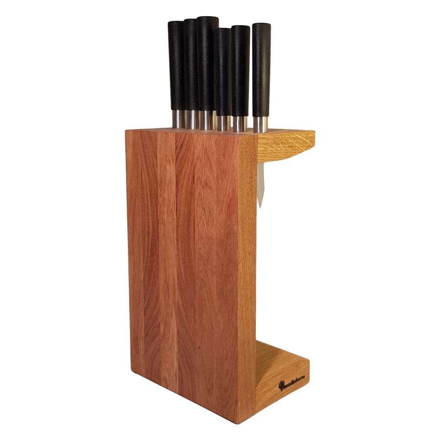 Подставка-блок для 6 ножей универсальная Woodinhome Н30х18х13 см, натуральный дуб
