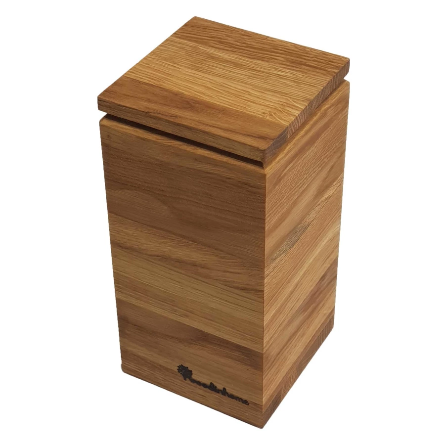 Емкость для сыпучих продуктов с крышкой Woodinhome 1,25л, Н22,5х11х11см, натуральный дуб