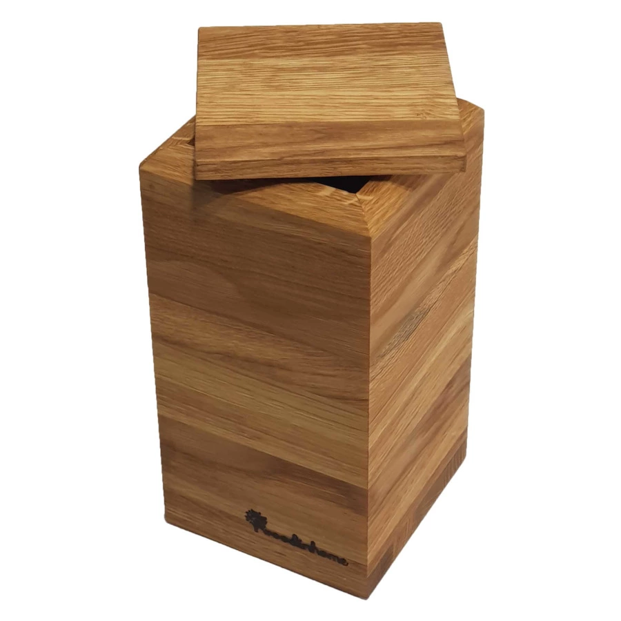 Емкость для сыпучих продуктов с крышкой Woodinhome 1,25л, Н22,5х11х11см, натуральный дуб