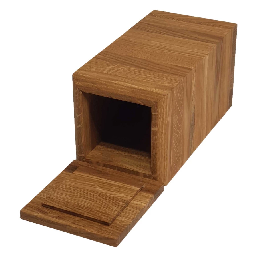 Емкость для сыпучих продуктов с крышкой Woodinhome 1,25л, Н22,5х11х11см, натуральный дуб