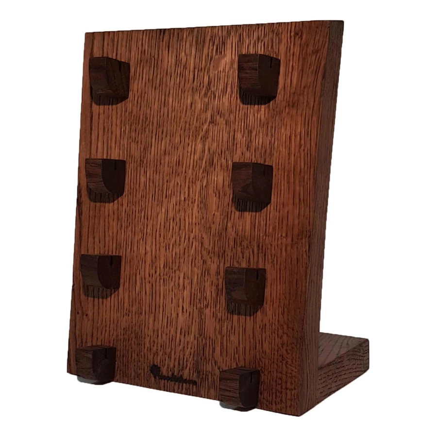 Подставка для коллекции 4 ножей Woodinhome Н26х20х12,6см, темно-коричневый дуб