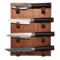 Подставка настольная для 4 кухонных ножей Woodinhome 20х12,5х26см, темно-коричневый, дуб