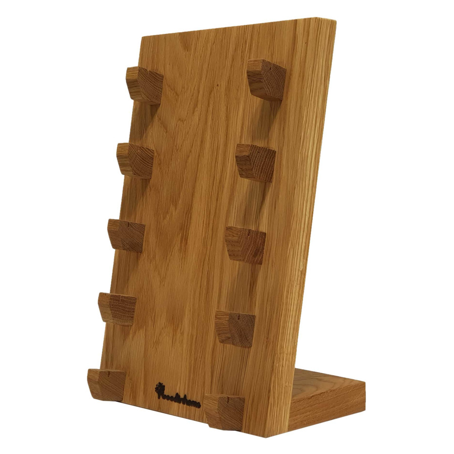 Подставка настольная для 5 кухонных ножей Woodinhome 20х12,5х32см, дуб подставка для кухонных принадлежностей комбинированная woodinhome 30х35х24см дерево