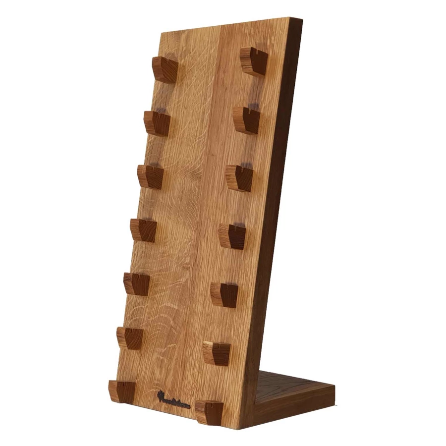 Подставка для коллекции 7 ножей Woodinhome Н45х20х17,6см, натуральный дуб