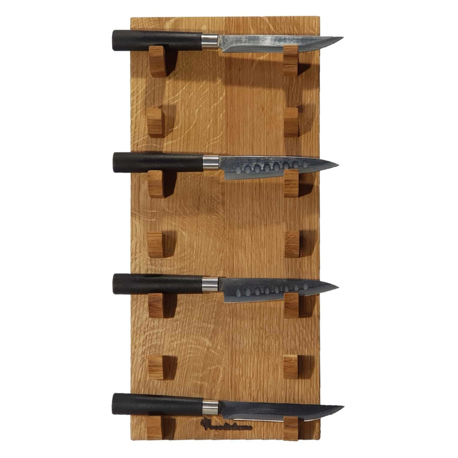 Подставка настольная для 7 кухонных ножей Woodinhome 20х12,5х44,5 см, дуб