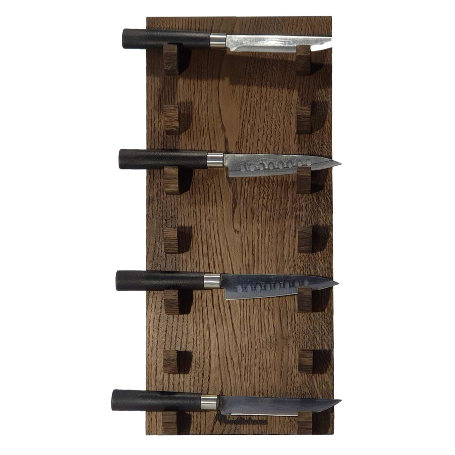 Подставка настольная для 7 кухонных ножей Woodinhome 20х12,5х44,5см, темно-коричневый, дуб
