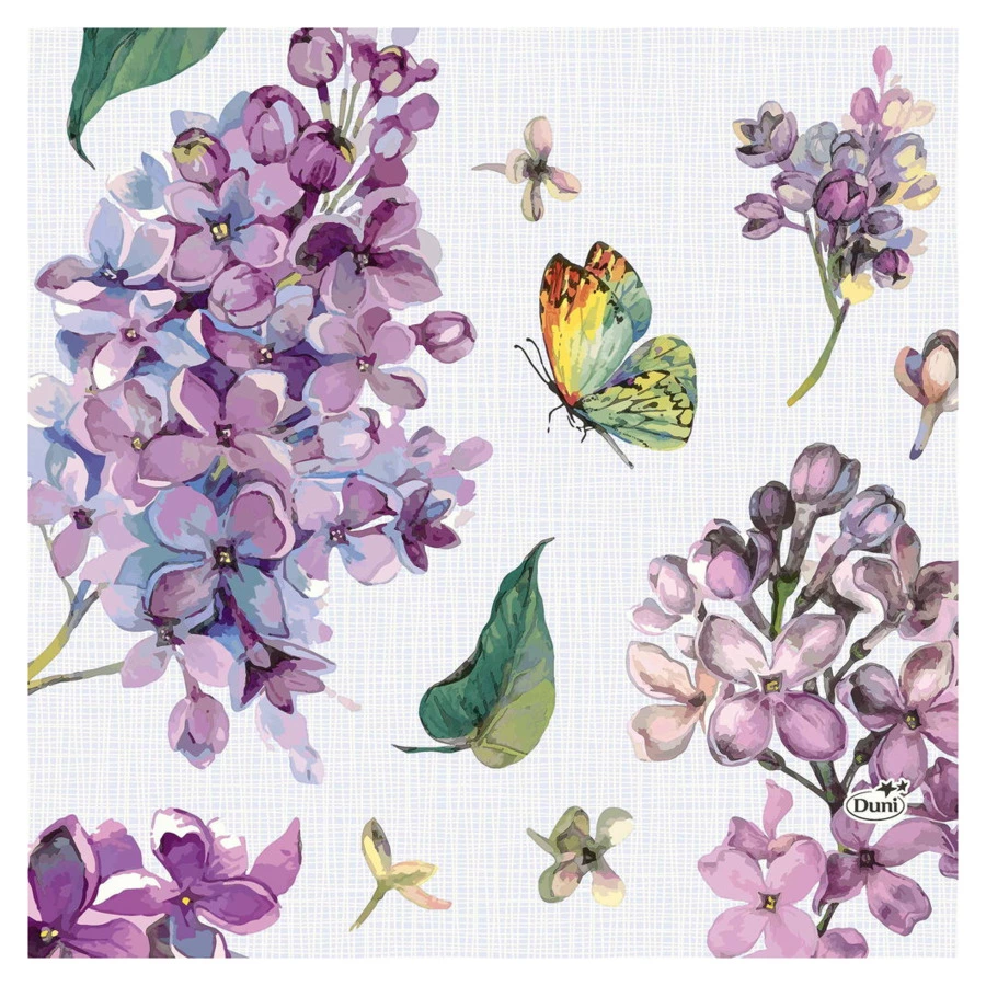 Салфетки бумажные трехслойные Duni Sweet butterfly Li 33х33 см, бумага