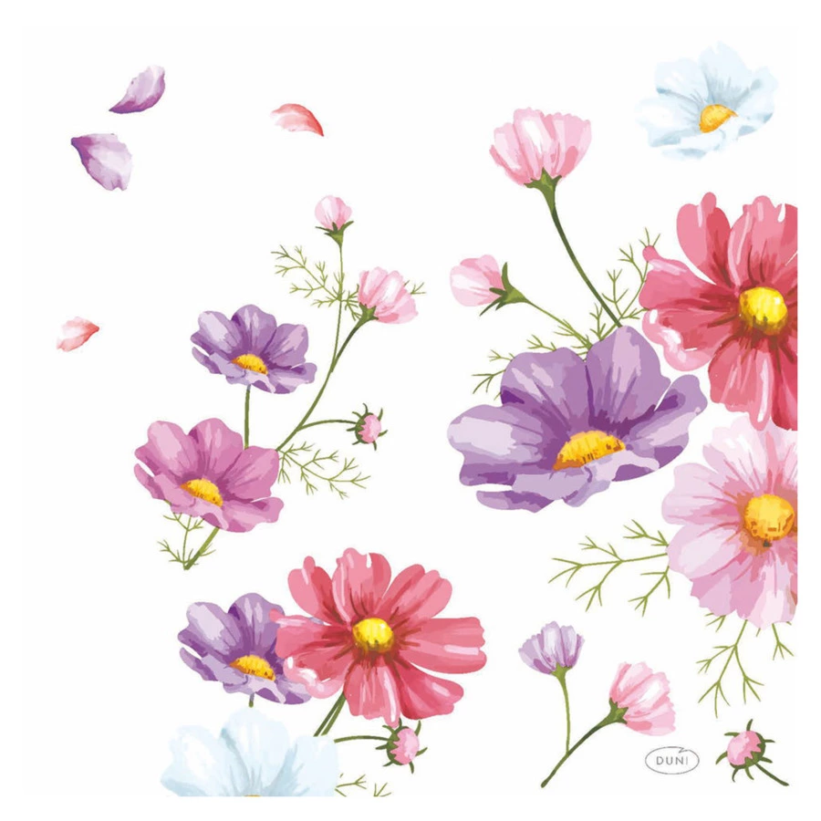 Салфетки бумажные трехслойные Duni Blooms 33х33 см, бумага