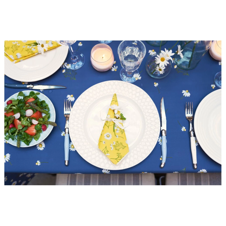 Скатерть Dunicel Pretty daisy blue 138х220 см, полиэстер