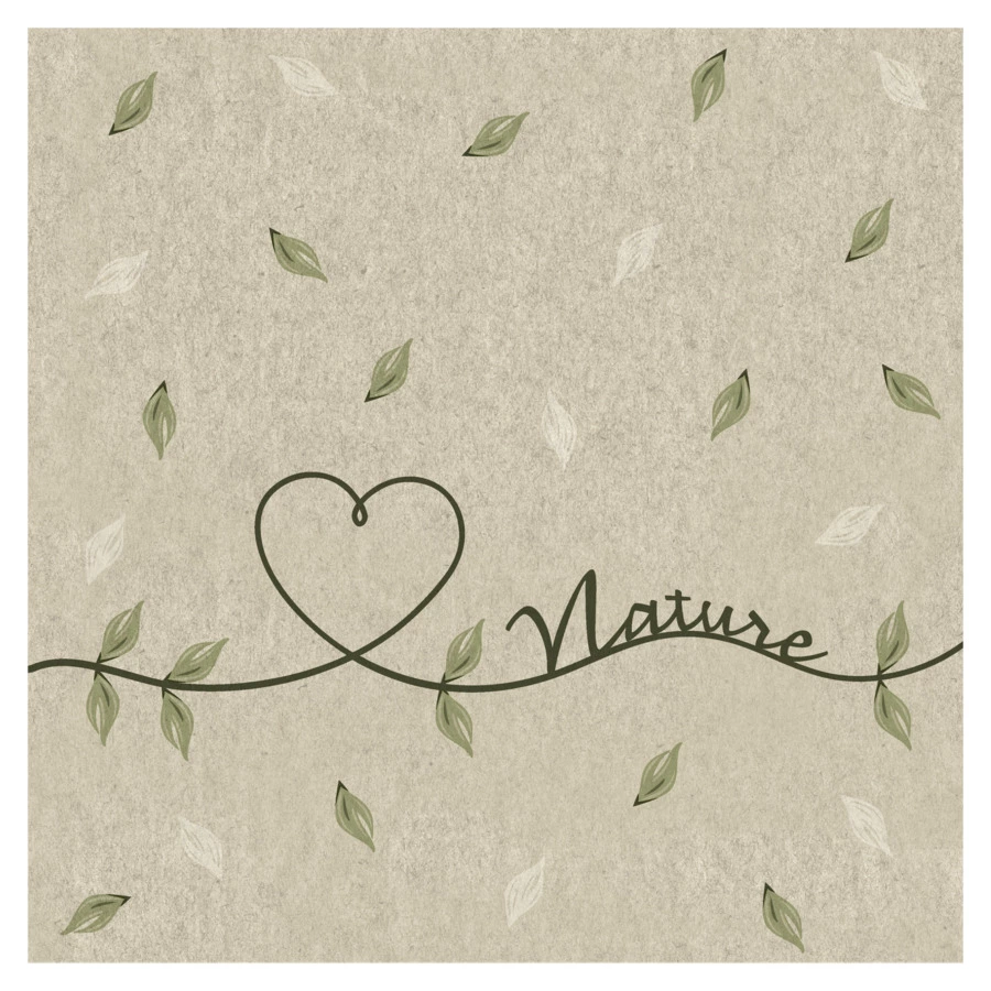 Салфетки бумажные трехслойные Paper + Design Love of nature 33х33 см, бумага