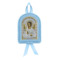 Набор детский в футляре АргентА Ангел Хранитель, икона и ложка 12,65 г, серебро 925, голубой