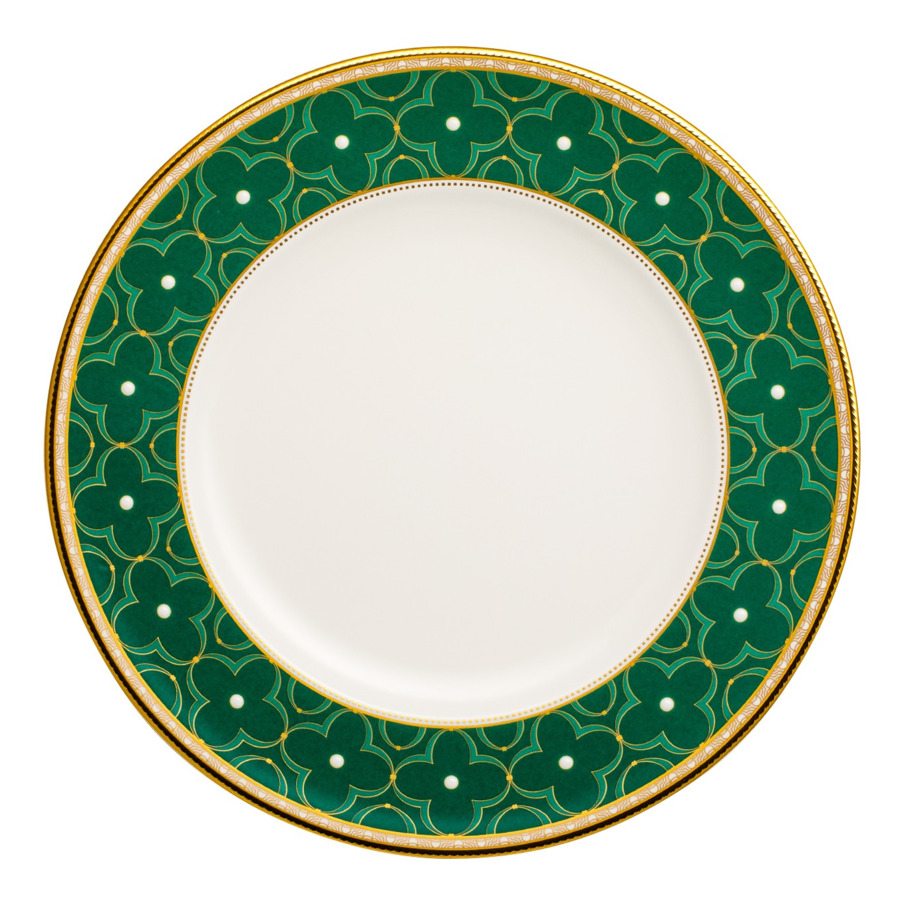 Тарелка акцентная Noritake Трефолио, зеленый 24,5 см, фарфор тарелка акцентная noritake шарлотта голд 23 см