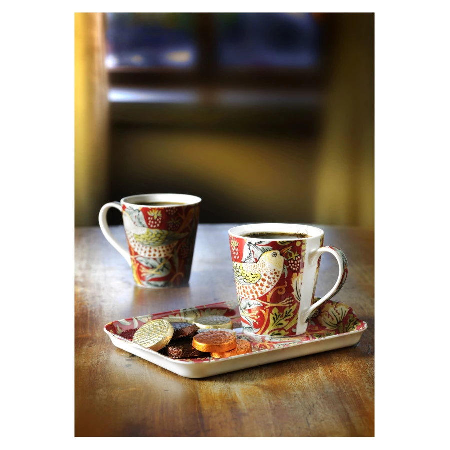 Набор кружек на подносе Pimpernel Ягодные воришки 180 мл, 21х14 см, 2 шт, красный, п/к