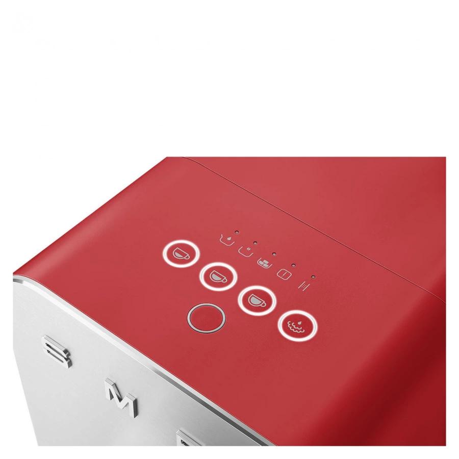 Кофемашина автоматическая SMEG BCC02RDMEU Collezione, 6 программ кофе, капучинатор, красный матовый