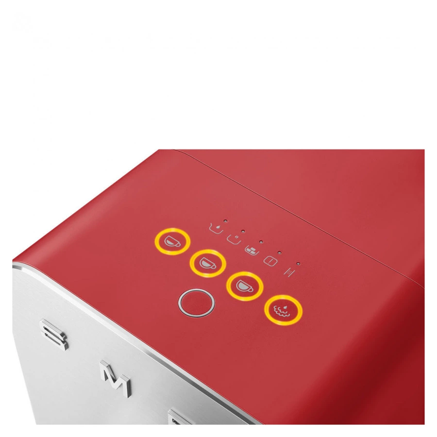 Кофемашина автоматическая SMEG BCC02RDMEU Collezione, 6 программ кофе, капучинатор, красный матовый