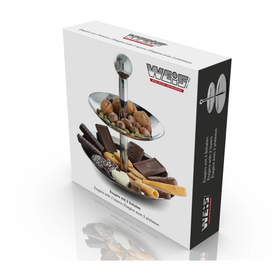 Блюдо для фруктов двухъярусное Weis, сталь нержавеющая