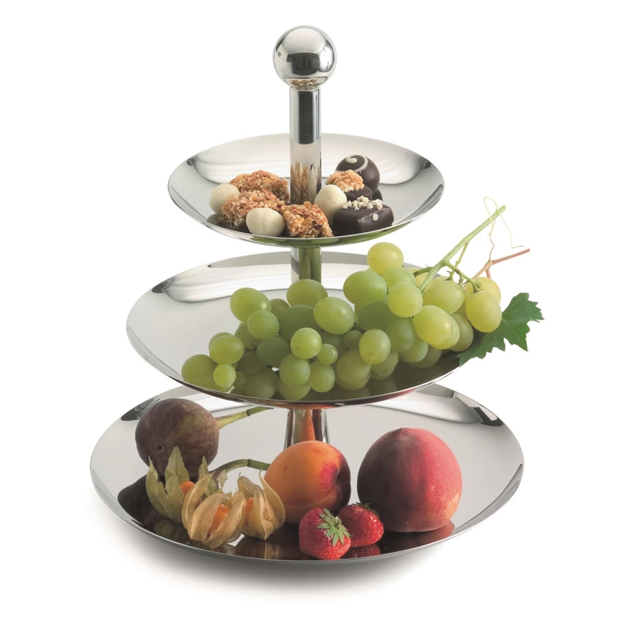 Блюдо для фруктов трехъярусное Weis, сталь нержавеющая