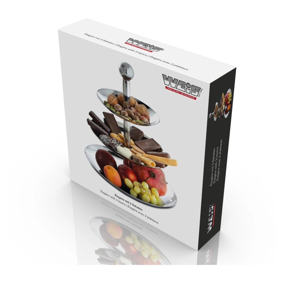 Блюдо для фруктов трехъярусное Weis, сталь нержавеющая