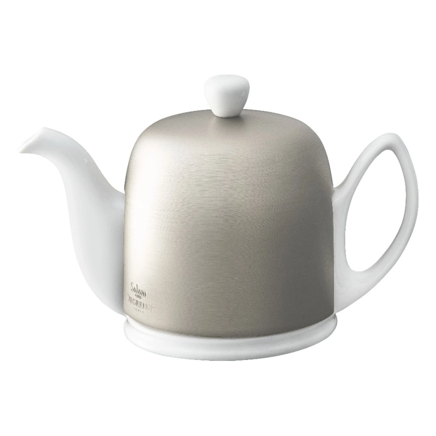 Чайник заварочный Degrenne Salam 700 мл, фарфор, белый, с цинко-алюминиевой муфтой