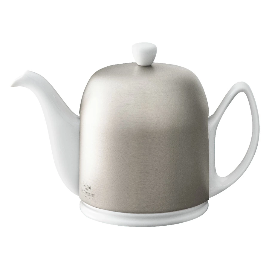 Чайник заварочный Degrenne Salam 1 л, фарфор, белый, с цинко-алюминевой муфтой