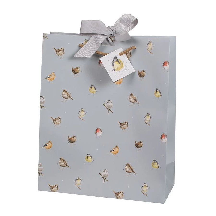 Пакет подарочный Wrendale Designs Large Gift Bag - Bird 25х30см, светло-зеленый, картон