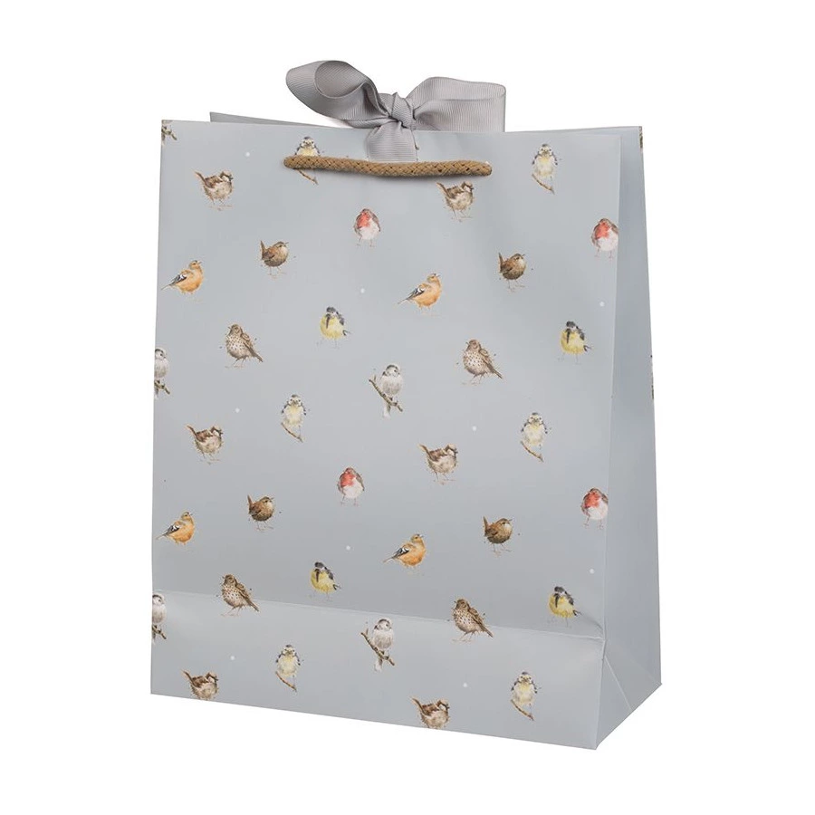 Пакет подарочный Wrendale Designs Large Gift Bag - Bird 25х30см, светло-зеленый, картон