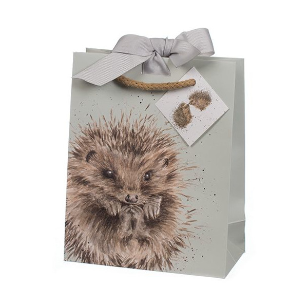Пакет подарочный Wrendale Small Gift Bag - Woodlanders (Hedgehog) 15х19см, светло-зеленый, картон