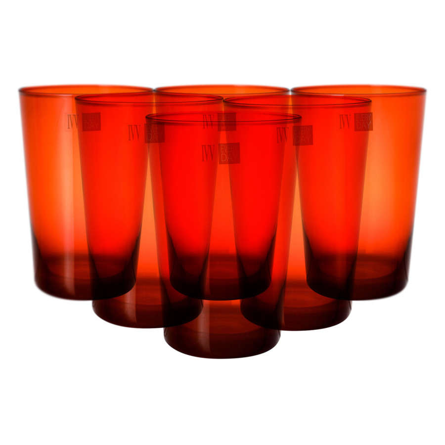 Набор стаканов для воды IVV Легкость 450 мл, оранжевый, 6 шт