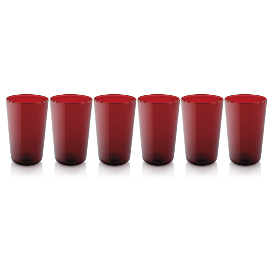 Набор стаканов для воды IVV Легкость 450 мл, красный, 6 шт, п/к