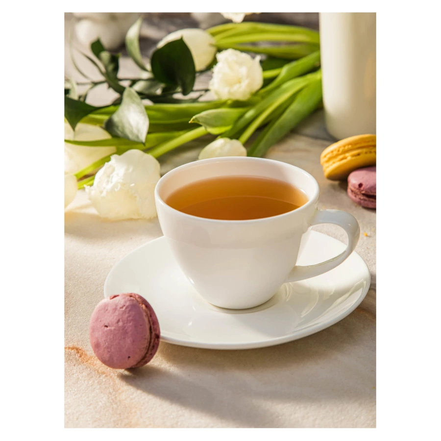 Чашка чайная с блюдцем Mix&Match Комбо 200 мл, фарфор костяной