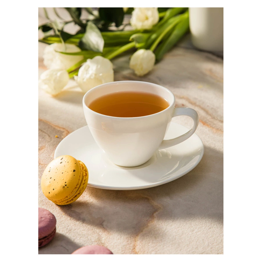 Чашка чайная с блюдцем Mix&Match Комбо 200 мл, фарфор костяной