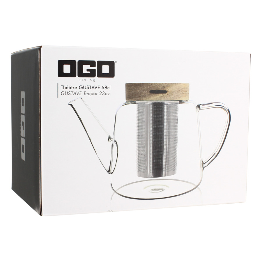 Чайник заварочный OGO Gustave с фильтром, 680мл, стекло